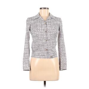 Prada Milano Designer Geometric Printed Blazer Style Button-Up Jacket Size 38IT